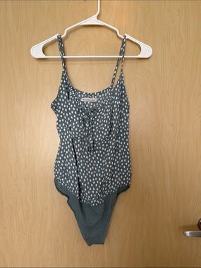 Abercrombie & Fitch Slate Blue Polka Dot Bodysuit